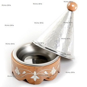 Servidor de nueces de forma redonda de calidad superior Vajilla de aluminio y madera Servidor dulce de chocolate a un precio asequible - Product Image 6