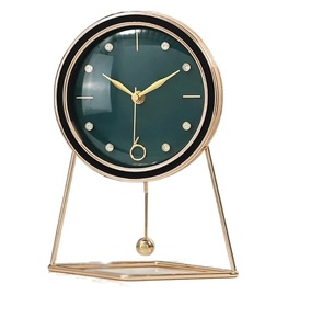 Horloge de bureau de table en métal enduit de couleur noire de conception de qualité supérieure pour l'horloge de table de maison et d'hôtels de chambres à coucher - Product Image 4