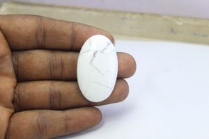 Attrayant Howlite Cabochon Lisse Poli Ovale Forme Howlite Gemme Lâche Howlite Cabochons à Bas Prix De Gros En Vrac - Product Image 2