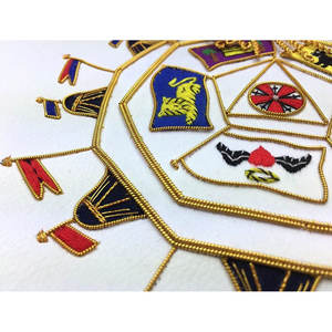Vente en gros de tabliers maçonniques personnalisés Trois fois Master Royal Select Masters Tablier brodé à franges réglementaires anglaises - Product Image 3