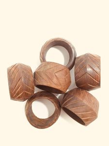 Ronds de serviette en bois de Noël indiens exclusifs pour les fêtes de mariage Cercle de table Décoratif Rond de serviette exclusif - Product Image 5