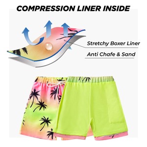 Customized Boys Swim Trunks Boxer Brief Liner Compression <b>Swimming</b> Shorts Stretchy UPF Quick Dry Swimsuit DDP shipping - Product Image 3