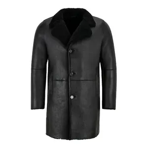 Hafif shearlling deri ceket düğmesi aşağı tarzı erkekler için ucuz fiyat yeni şık koyun derisi ceket Al Zaib Impex tarafından