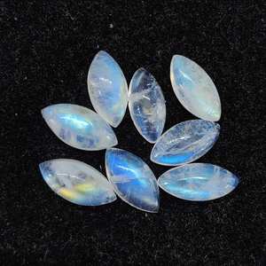 Piedra lunar arcoíris Marquesa calibrada tamaño 4x6mm a 20x30mm parte posterior plana piedra preciosa suelta para hacer pendientes colgantes de plata joyería - Product Image 2