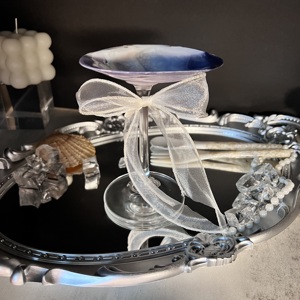 Verre à vin en coquillage bleu élégant Gobelets en coquille de conque naturels durables et écologiques Cadeau de gobelets de fête de mariage parfait - Product Image 6