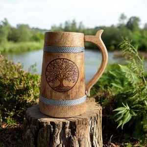 Best Price Quality Mango Wooden Beer Mug Eco-Friendly Business Gift Accessory Unique Wood Tankard - Product Image 5