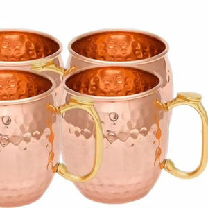 Mug en cuivre métallique, mug en cuivre bronze avec poignées en laiton, couvercle anti-fuite, isolation sous vide, mug à café - Product Image 1