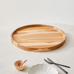 Bandeja de carne de madera de forma redonda para hotel y restaurante bandejas de madera ecológicas listas para enviar - Product Image 1