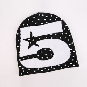 Gorro de invierno de alta calidad para hombre, gorro tejido con diamantes de imitación y logotipo personalizado - Product Image 1