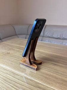Support de téléphone portable en bois fait main personnalisé, support de bureau pour smartphone en bois massif écologique pour la maison et le bureau - Product Image 6