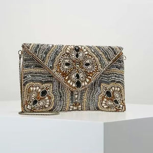 TOTE EMBROIDERY UNIQUE <b>BAGS</b> BEST Bohemian Style Embroidery Work Hand <b>Clutch</b> Purses Fancy Design <b>Pearl</b> Lining Wholesale - Product Image 1