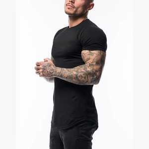 T-shirt d'été à manches courtes pour hommes en coton Sports Fitness T-shirt pour hommes Bodybuilding Tshirt Round Hem Streetwear Tee Shirt homme - Product Image 3