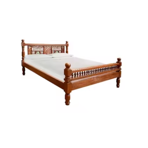 เตียงไม้เนื้อแข็งทำด้วยมือพร้อมดีไซน์แบบดั้งเดิมเฟอร์นิเจอร์ห้องนอนทำด้วยมือ - Product Image 2