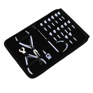 Herramientas de Estilista para Extensiones de Cabello Blanco, Alicates de Microlink, Cortador de Queratina, Agujas Curvas, Gancho Divisor de Dedos y Pinzas de Pico de Pato - Product Image 1