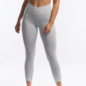 Legging de Yoga taille haute pour femmes, personnalisé, gris, Spandex, Polyester, séchage rapide - Product Image 2
