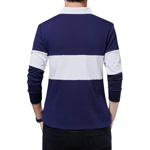 เสื้อปักแขนยาวผ้าฝ้าย100% สำหรับผู้ชาย, เสื้อคอตตอนสีตัดกันสำหรับ2025ระบายอากาศได้ดีแห้งเร็ว - Product Image 5