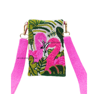 Nouveaux sacs à bandoulière bohèmes élégants entièrement perlés en forme de feuille, sacs à main perlés faits à la main, sacs pour téléphone portable avec fermeture éclair, en crêpe pur, multi-usages, capacité moyenne - Product Image 2