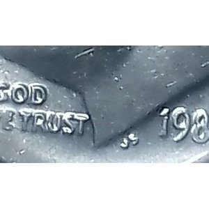 1985 Double Die roMilosevic Dime No Rim su E-PLURIBUS soldi e giocattoli bancari - Product Image 3