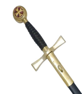 Espada Ceremonial Masónica HAND MARICLES con Funda de Cuero, Hoja de Damasco de Alta Calidad, Empuñadura de Latón, Personalizable OEM - Product Image 6