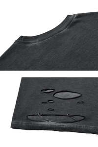 T-shirts en gros pour hommes, délavés à l'acide, streetwear, hip-hop, 100% coton, avec logo personnalisé, surdimensionnés, vintage - Product Image 4