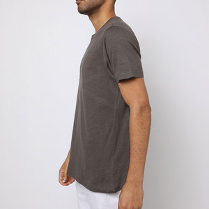 Camisetas de hombre de alta calidad con logotipo personalizado de talla grande Casual sólido de manga corta patrón liso tejido de rizo transpirable - Product Image 2