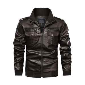 Custom Designed <b>Men's</b> Genuine <b>Suede</b> Leather <b>Jacket</b> High Street Style with Stand Collar Zipper Pocket Washed Canvas for Winter - Product Image 5
