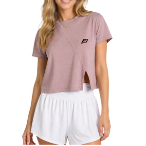 T-shirt en coton pour femme, col rond, uni, doux, respirant, manches courtes, décontracté, tendance, personnalisable avec logo, vente en gros, chemise pour femme - Product Image 1