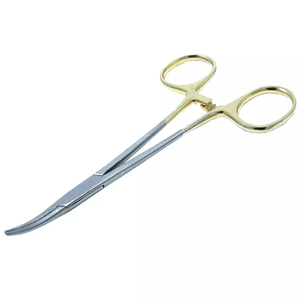 Pinzas doradas para mosquitos con logotipo personalizado, alta calidad, venta al por mayor, soporte de aguja hemostático de acero inoxidable, embalaje, las mejores pinzas para mosquitos - Product Image 2