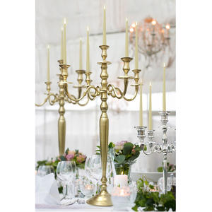 Offre Spéciale métal aluminium 5 bras candélabre bougeoir taille personnalisée or fini pour l'éclairage décoration mariage décor à la maison - Product Image 4