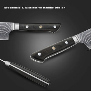 NOUVEAU Couteau de cuisine japonais en acier Damas à 67 couches de 7 pouces, couteau de chef Nakiri avec manche G10 - Product Image 3