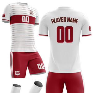 Vente en gros de kit de football pour hommes, ensemble maillot et short d'uniforme de football personnalisé à séchage rapide et respirant pour l'entraînement et les événements d'équipe - Product Image 2