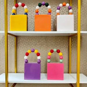 Pochette de soirée élégante en résine perle et strass pour femme Sac à main parfait pour la fête - Product Image 2