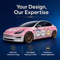 Film Vinyle Adhésif Personnalisé pour Voiture, Motif Dessin Animé Anime, PVC TPU, Décalcomanie Complète pour Carrosserie, Service de Conception Graphique