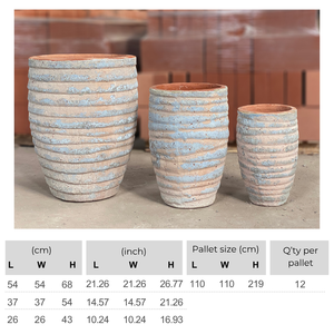 Venta al por mayor OEM ODM acabado rústico grande al aire libre maceta de cerámica estilo hecho a mano para el jardín precio de fábrica directo para uso doméstico - Product Image 2