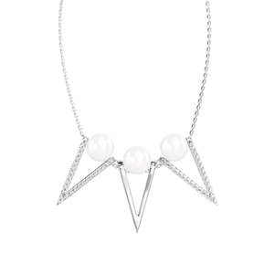 NOVAMART Fine 925 <b>Sterling</b> <b>Silver</b> Pendant with <b>Chain</b> Geometric Shape Pearl for <b>Men</b>/Women Wholesale Export - Product Image 1