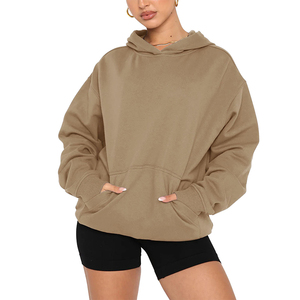 Sweat à capuche personnalisé de haute qualité à la mode pull en tricot à manches longues pour femmes tissu en coton pull à capuche surdimensionné pour femmes - Product Image 1