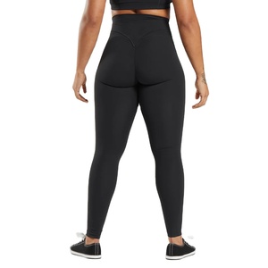 Leggings d'entraînement tricotés de couleur unie pour femmes fabriquées professionnelles taille moyenne respirante avec logo quantité minimale de commande bas - Product Image 4