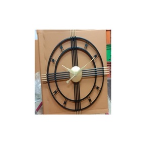 สไตล์วินเทจพร้อมนาฬิกาแขวนโลหะตัวเลขสีดำและสีทองสำหรับห้องรับประทานอาหารและห้องนั่งเล่นใช้สำหรับพื้นที่ต่างๆ - Product Image 3