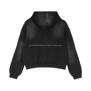 Sudadera con Capucha Personalizada con Cierre, 100% Algodón, Sudadera con Capucha Completa con Cierre, Talla Grande, Manga Larga, Unisex, Lavado Ácido - Product Image 4