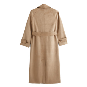 Manteau trench vintage pour femme avec ceinture |   Conception longue et imperméable |   Vêtements d'extérieur sur mesure OEM ODM en gros - Product Image 2