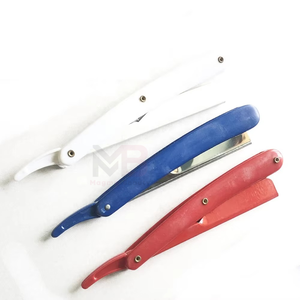 Barber <b>Edge</b> Folding Straight Shaving Razor with Plastic Handle Disposable Straight Razor with Knife and Holder - Product Image 3