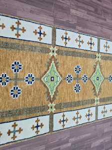 Tapis de luxe noué à la main pour couloir, tapis élégant en laine fait main à prix abordable, tapis de maison brodé antidérapant - Product Image 5