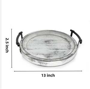 Plateaux de service incroyables faits à la main en Inde Plateau de service rectangulaire en bois avec poignées en acier Nouveau style Collection de cuisine - Product Image 2