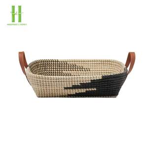 Cesta de Almacenamiento Rectangular de Pasto Marino Natural Ecológica de Alta Calidad, Diseños OEM Personalizables, Estilo Boho, Hecha a Mano, Multifuncional, 0-1L - Product Image 1