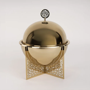 Réchauffeur d'aliments de luxe en bois fait à la main avec couvercle en acier inoxydable de style arabe comprend des fournitures de pot en métal au meilleur prix - Product Image 4