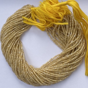 2mm 3mm Naturel Micro Jaune Zircon Pierre À Facettes Cube Boîte Perles Brins Chaîne pour Faire Bijoux Boutique Inde AAA Top Qualité - Product Image 2