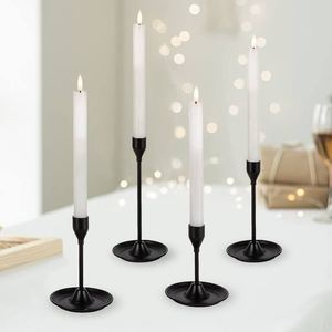 Contemporary Abstract <b>Black</b> <b>Pillar</b> <b>Holders</b> - Sculptural Tabletop Decor - Product Image 1