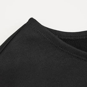 Women <b>Sweatshirt</b> Cropped Boxy <b>Retro</b> Acid Wash Streetwear Ribbed Hem Raw Edge Trendy Casual Cozy - Product Image 4