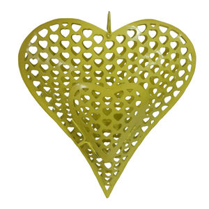 Design antique Fer Métal Suspendu Coeur Mur Ornement Décoratif Feuille D'argent pour La Maison & Décoration De Noël À La Main En Vrac - Product Image 2