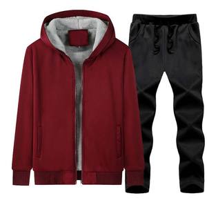 Conjunto Deportivo de Invierno para Hombre, Grueso, de Forro Polar, Reversible, Cortavientos, Informal, con Cierre - Product Image 1